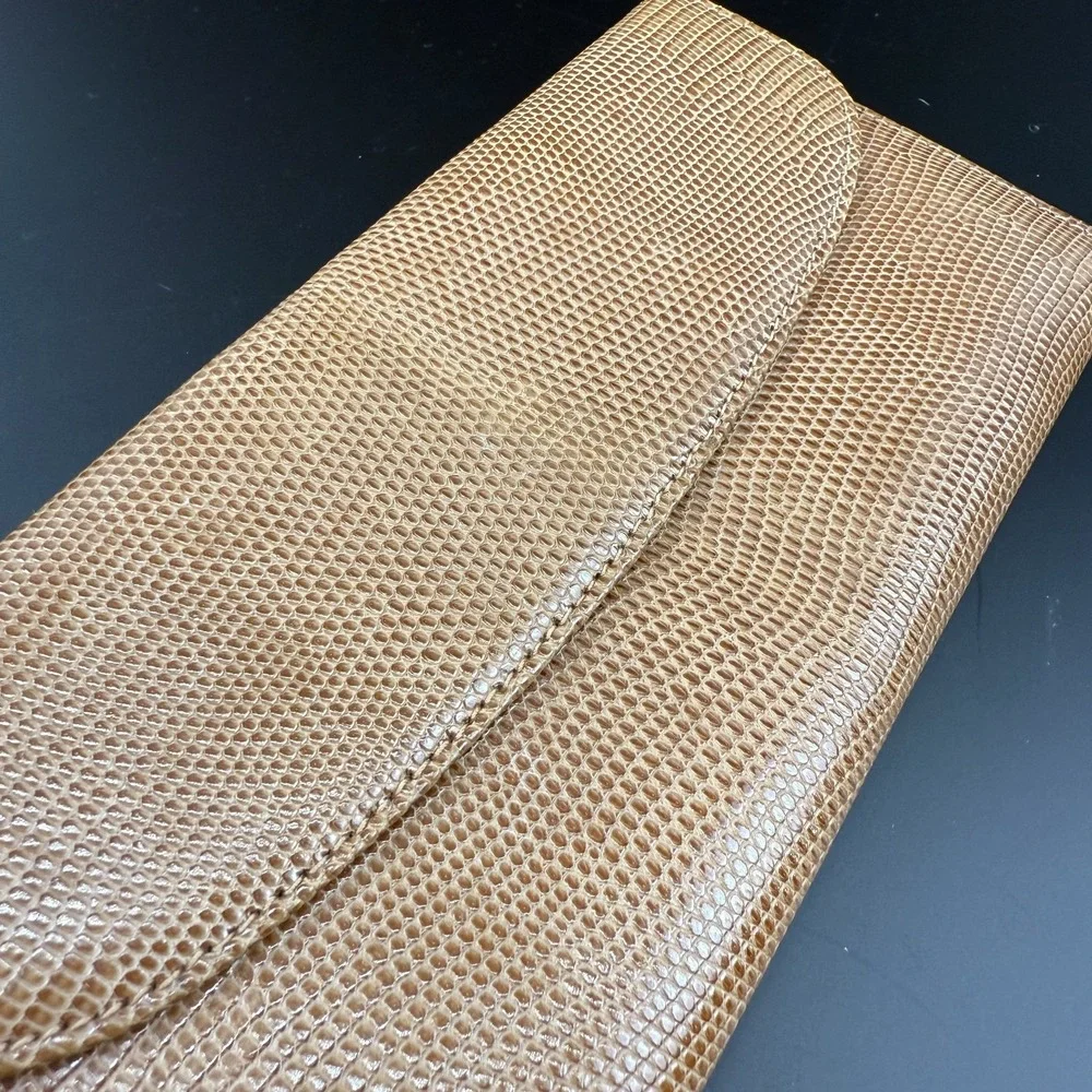Vintage Gucci Lizard Wallet Sterling Silver 925 Hand Mano Clasp Box Rare 70s - Picture 15 of 16
